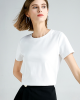 Simple Loose Short Sleeves Solid Color Round-Neck T-Shirts Tops