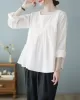 Casual Loose Long Sleeves Solid Color Round-Neck T-Shirts Tops