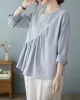 Casual Loose Long Sleeves Solid Color Round-Neck T-Shirts Tops