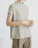 Casual Short Sleeves Loose Solid Color Stand Collar T-Shirts Tops