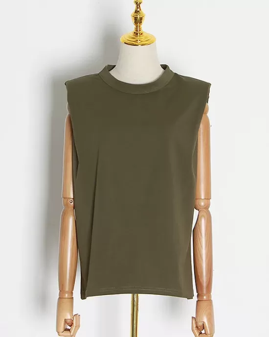 Solid Color Cap Sleeve Loose Round-Neck T-Shirts