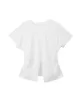 Pleated Solid Color Split-Front Split-Joint Batwing Sleeves Loose Round-Neck T-Shirts