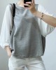 Split-Joint False Two Loose Round-neck T-Shirts Tops