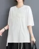 Contrast Color Half Sleeves Irregularity Round-Neck T-Shirts Tops