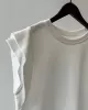 Split-Joint Loose Sleeveless Round-neck T-Shirts Tops