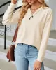 Split-Joint Long Sleeves Loose V-Neck T-Shirts