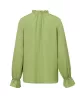 Elasticity Ruffled Solid Color Long Sleeves Ruffle Sleeves Mock Neck T-Shirts Tops