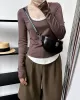 Contrast Color False Two Long Sleeves Round-Neck T-Shirts Tops