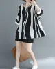 Original Chiffon Batwing Sleeves Striped Shirts Tops