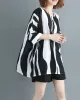 Original Chiffon Batwing Sleeves Striped Shirts Tops