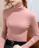 Simple 9 Colors High-Neck Long Sleeves T-Shirt Top