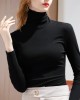 Simple 9 Colors High-Neck Long Sleeves T-Shirt Top