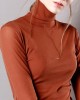 13 Colors High-Neck  Solid Color Long Sleeves T-Shirt Top