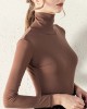 13 Colors High-Neck  Solid Color Long Sleeves T-Shirt Top