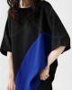 Contrast Color Batwing Sleeves Half Sleeves Round-neck T-Shirts Tops