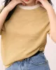 Contrast Color Loose Short Sleeves Round-Neck T-Shirts