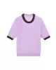 Contrast Color Loose Short Sleeves Round-Neck T-Shirts