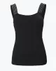 Elasticity Rhinestone Split-Joint Skinny Sleeveless Spaghetti-Neck Vest Top