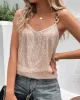 Sequined Split-Joint Loose Sleeveless Spaghetti-Neck Vest Top