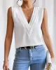 Layered Solid Color Loose Sleeveless V-Neck Vest Top