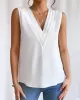 Layered Solid Color Loose Sleeveless V-Neck Vest Top