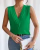 Layered Solid Color Loose Sleeveless V-Neck Vest Top