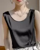 Solid Color Loose Sleeveless Round-Neck Vest Top