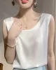 Solid Color Loose Sleeveless Round-Neck Vest Top