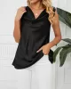 Solid Color Split-Joint Loose Sleeveless V-neck Vest Top