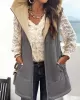 Loose Sleeveless Pockets Quilted Reversible Zipper Hooded Padded Vest Vest Outerwear