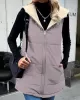 Loose Sleeveless Pockets Quilted Reversible Zipper Hooded Padded Vest Vest Outerwear