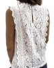 Original Lace Embroidered Solid Color Falbala Vest Top