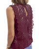 Original Lace Embroidered Solid Color Falbala Vest Top