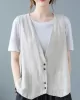 Simple Loose V-Neck Solid Color Vest