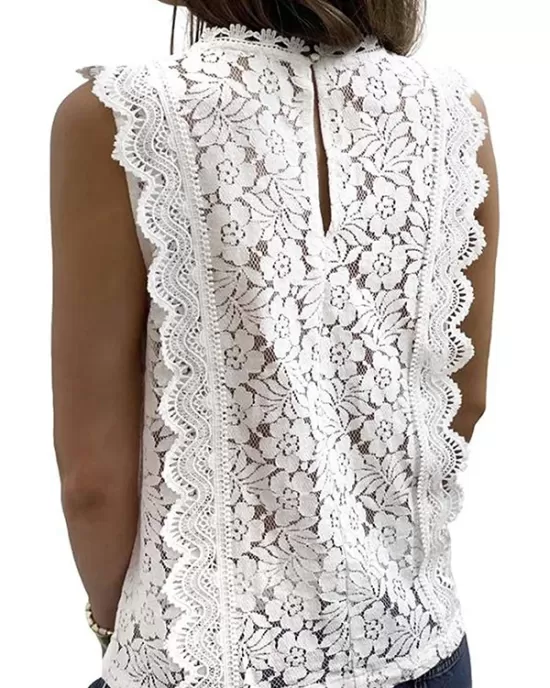 Original Lace Solid Color Loose Vest Top