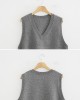 Casual Loose Sleeveless Solid Color V-Neck Sweater Vest Outerwear