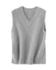 Casual Sleeveless Loose Solid Color V-Neck Vest Outerwear