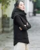 Simple Sleeveless Loose Keep Warm Cotton Quilted Solid Color Hooded Vest Outerwear