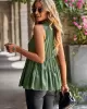 Casual Sleeveless Falbala Round-Neck Vest Top