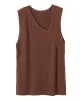 Asymmetric Solid Color Sleeveless V-Neck Vest Top