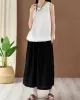 Fringed Solid Color Loose Sleeveless Round-Neck Vest Top