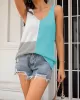 Multi-Colored Sleeveless V-neck Vest Top