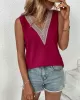 Split-Joint Loose Sleeveless V-Neck Vest Top Blouses