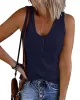 Pleated Solid Color Skinny Sleeveless V-Neck Vest Top