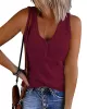 Pleated Solid Color Skinny Sleeveless V-Neck Vest Top