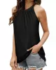 Hollow Solid Color Loose Sleeveless Round-Neck Vest Top