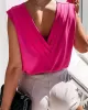 Solid Color V-back Loose Sleeveless V-neck Vest Top