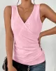 Solid Color Skinny Sleeveless Deep V-Neck Vest Top