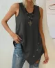 Solid Color Irregularity Loose V-Neck Vest Top