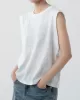 See-Through Solid Color Loose Sleeveless Round-Neck Vest Top